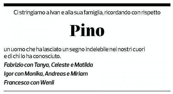 Annuncio funebre Giuseppe Martinelli