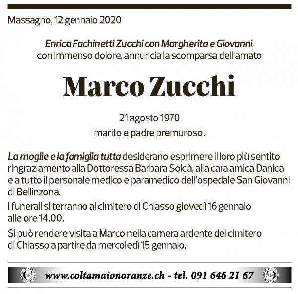 Annuncio funebre Marco Zucchi