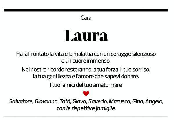 Annuncio funebre Laura Carnevale
