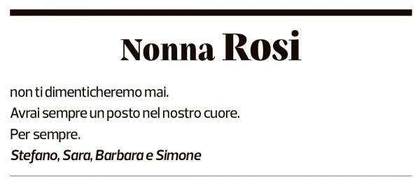 Annuncio funebre Maria Rosa Carrino Stapane