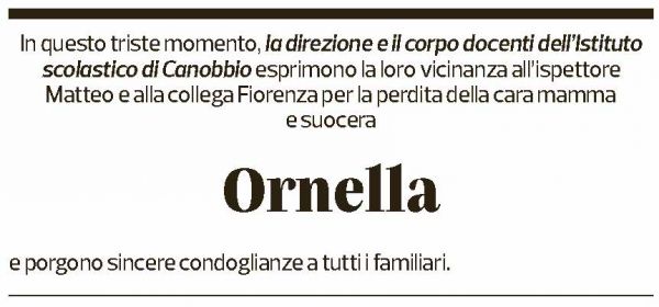 Annuncio funebre Ornella Negrini