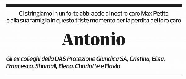 Annuncio funebre Antonio Petito