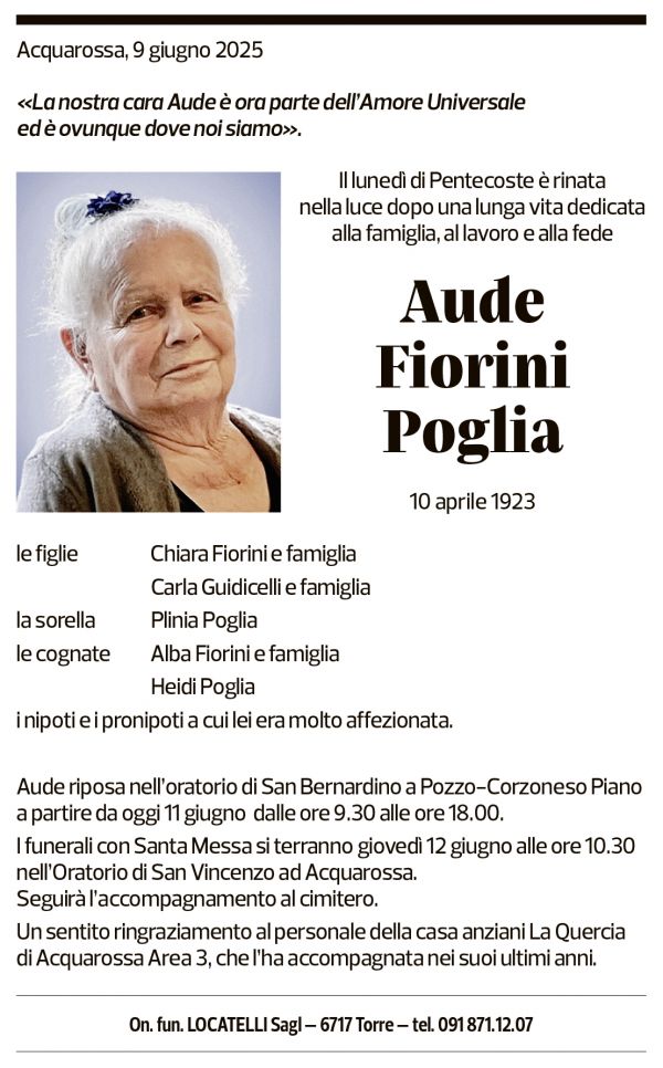 Annuncio funebre Aude Fiorini