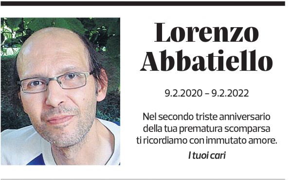 Annuncio funebre Lorenzo Abbatiello