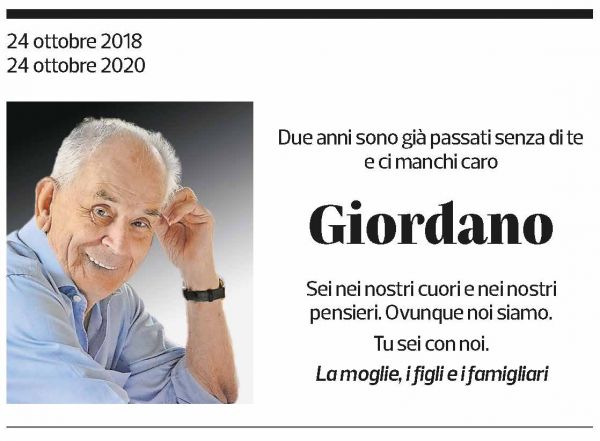 Annuncio funebre Giordano Rezzonico