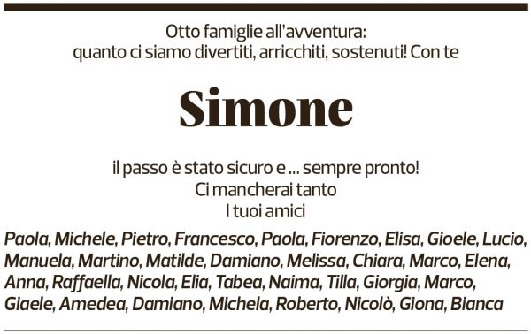 Annuncio funebre Simone Consonni