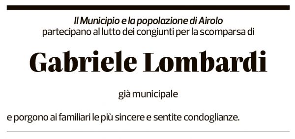 Annuncio funebre Gabriele Lombardi