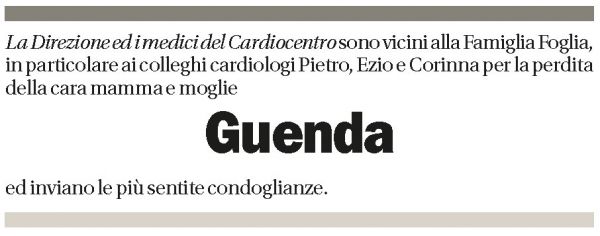 Annuncio funebre Guenda Foglia