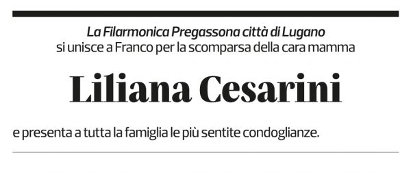 Annuncio funebre Liliana Cesarini