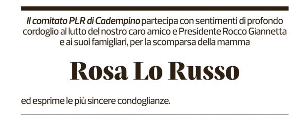 Annuncio funebre Rosa Lo Russo