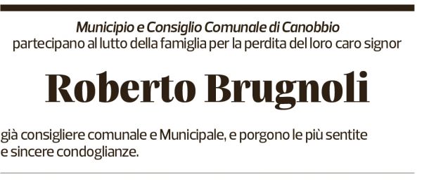 Annuncio funebre Roberto Brugnoli