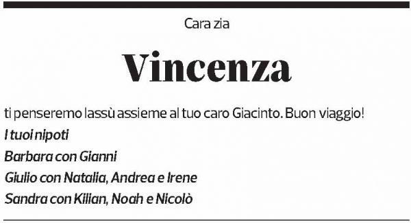 Annuncio funebre Vicenza Bertazzoli