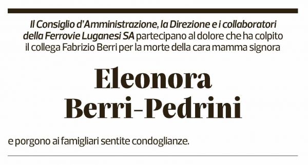 Annuncio funebre Eleonora Berri-pedrini