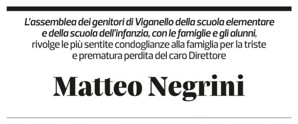 Annuncio funebre Matteo Negrini