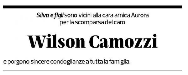 Annuncio funebre Wilson Camozzi