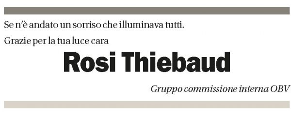 Annuncio funebre Rosi Thiebaud