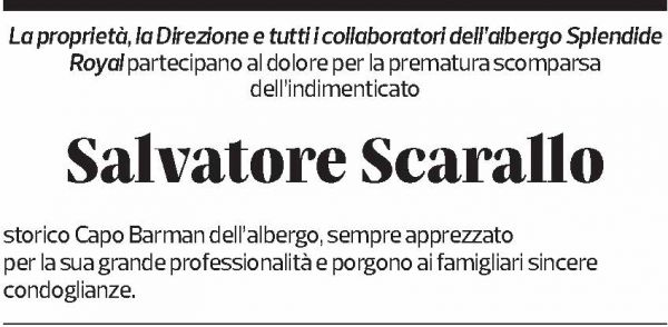 Annuncio funebre Salvatore Scarallo
