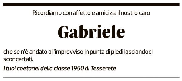 Annuncio funebre Gabriele Alberto Quadri