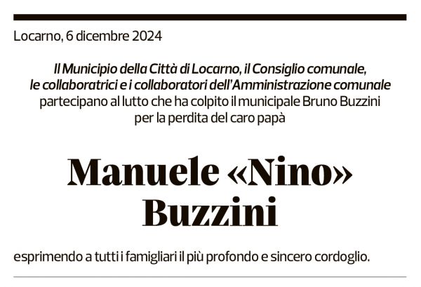 Annuncio funebre Manuele Nino Buzzini