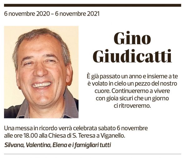 Annuncio funebre Gino Giudicatti