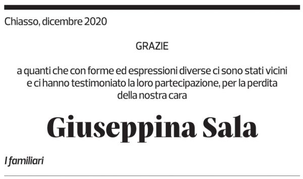 Annuncio funebre Giuseppina Sala