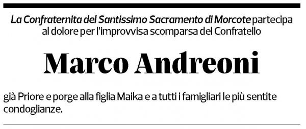 Annuncio funebre Marco Andreoni