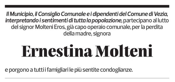 Annuncio funebre Ernestina Molteni