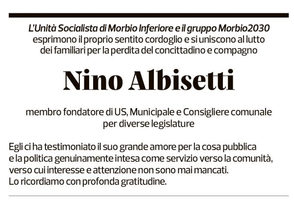 Annuncio funebre Nino Albisetti