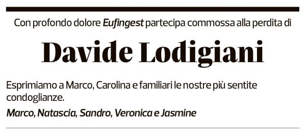 Annuncio funebre Davide Lodigiani