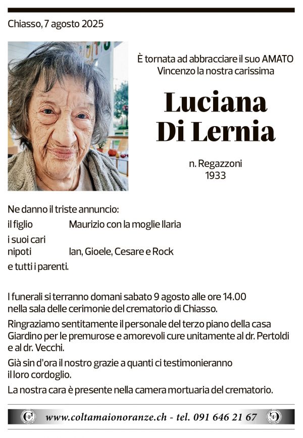 Annuncio funebre Luciana Di Lernia