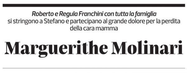 Annuncio funebre Marguerithe Molinari-zeller