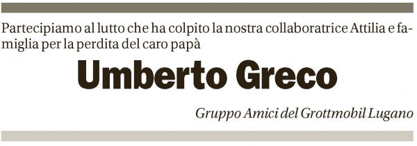 Annuncio funebre Umberto Greco