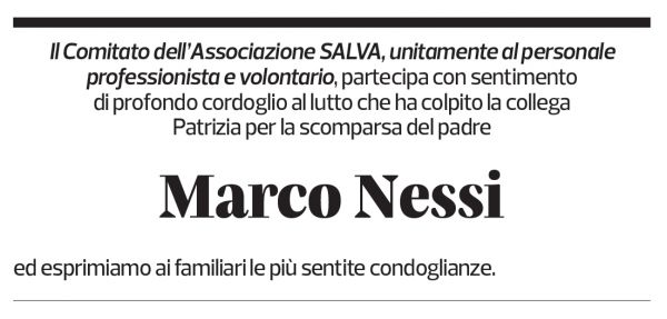 Annuncio funebre Marco Nessi