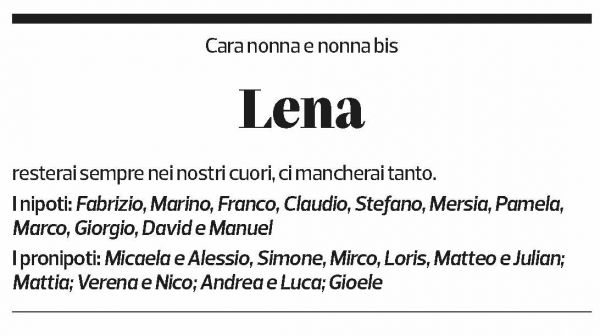 Annuncio funebre Lena Albisetti