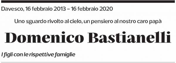 Annuncio funebre Domenico Bastianelli