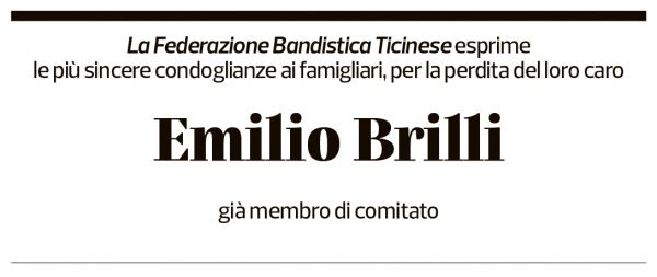 Annuncio funebre Emilio Brilli