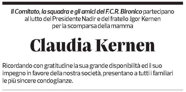 Annuncio funebre Claudia Kernen
