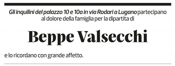 Annuncio funebre Pier Giuseppe Valsecchi