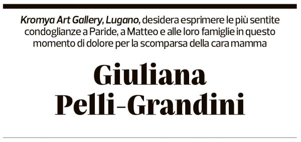 Annuncio funebre Giuliana Pelli-grandini