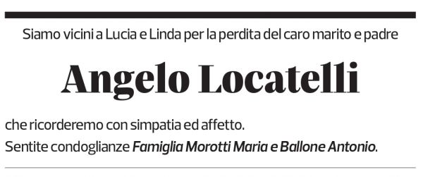 Annuncio funebre Angelo Locatelli