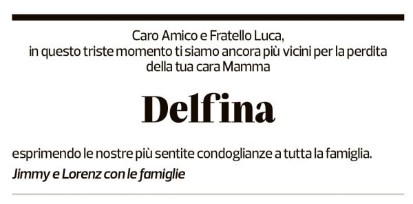 Annuncio funebre Delfina Colonello