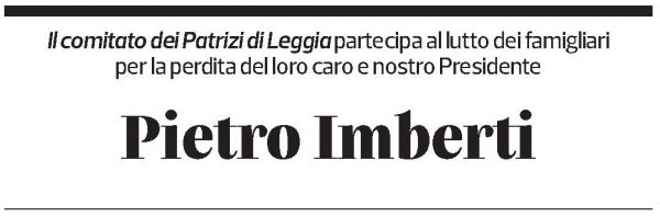Annuncio funebre Pietro Imberti