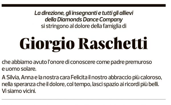 Annuncio funebre Giorgio Raschetti