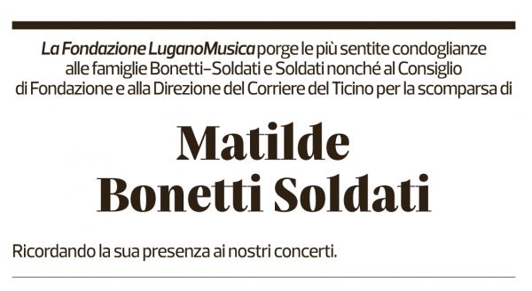 Annuncio funebre Matilde Bonetti Soldati