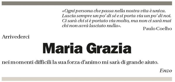 Annuncio funebre Maria Grazia Gianfreda-tedesco