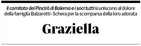 Annuncio funebre Graziella Balzaretti