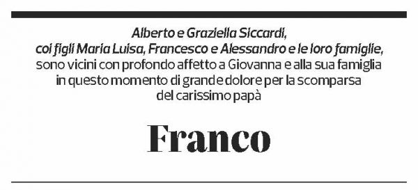 Annuncio funebre Franco Masoni