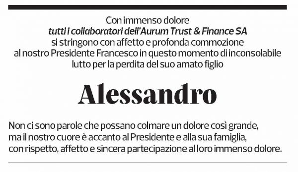 Annuncio funebre Alessandro Cuzzocrea