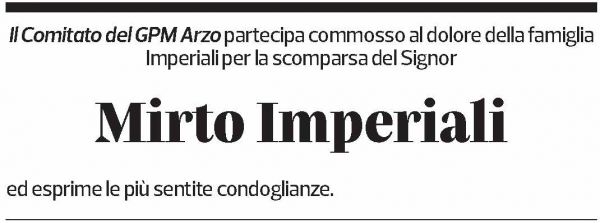 Annuncio funebre Mirto Imperiali