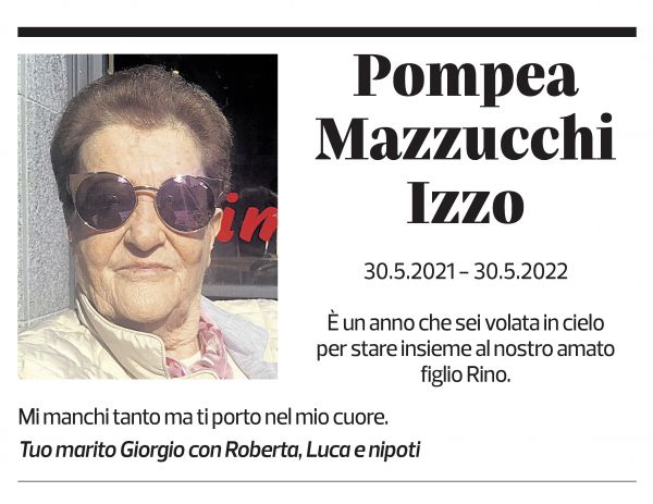 Annuncio funebre Pompea Mazzucchi Izzo